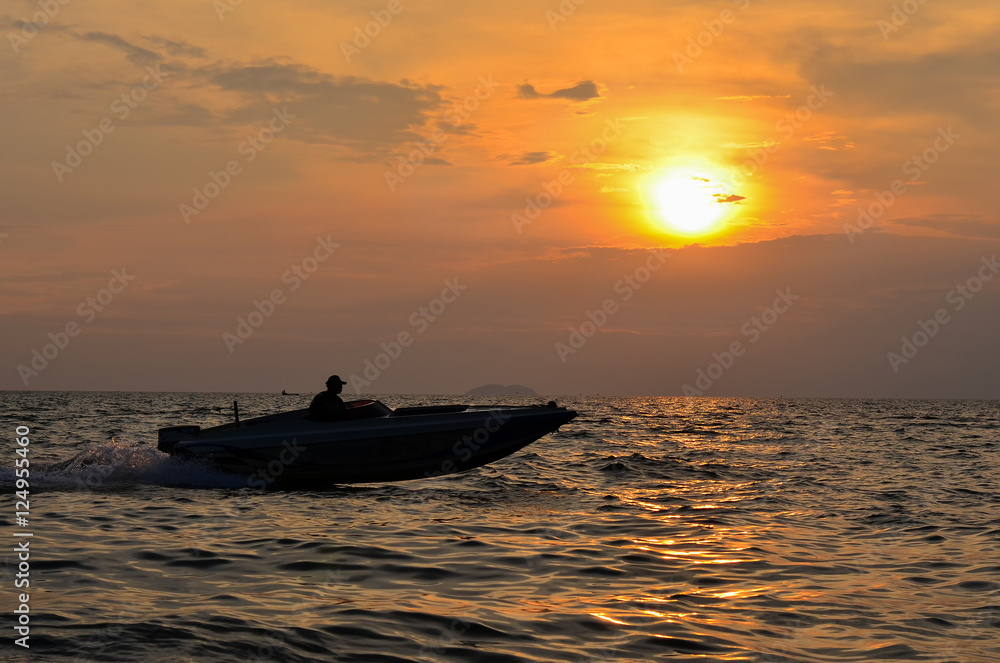 boats sunset