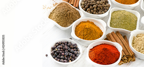 Assortment of powder spices