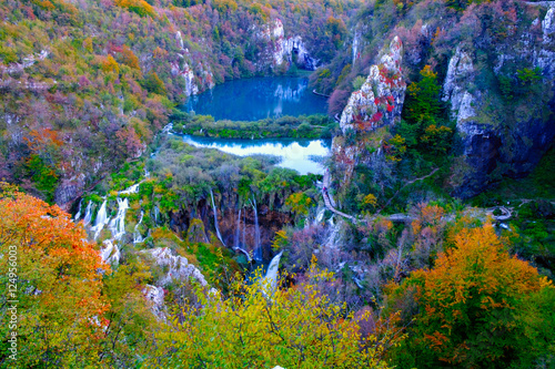Fototapeta Naklejka Na Ścianę i Meble -  Waterfalls of Plitvice National Park in Croatia