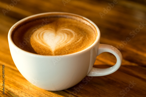 Hot latte coffee