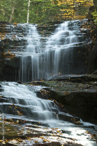 Silky waters of Tama Falls in New Hampshire's White Mountains.