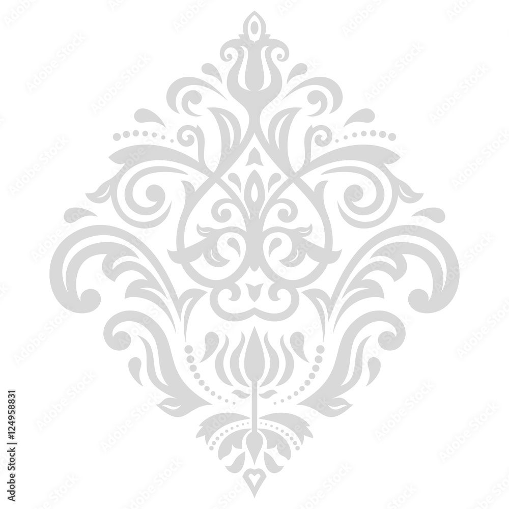Oriental light pattern with arabesques and floral elements. Traditional classic ornament