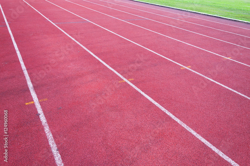 running track and green grass,Direct athletics Running track at Sport Stadium