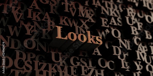 Looks - Wooden 3D rendered letters/message. Can be used for an online banner ad or a print postcard.