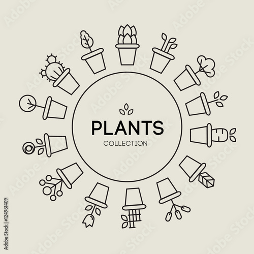 icons of pot plants garden