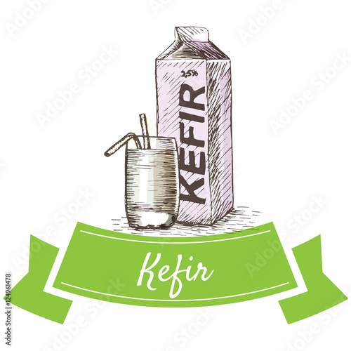 Kefir colorful illustration.