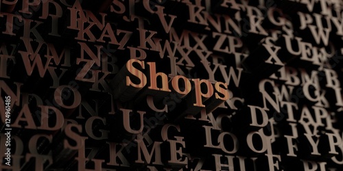 Shops - Wooden 3D rendered letters/message.  Can be used for an online banner ad or a print postcard.