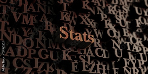 Stats - Wooden 3D rendered letters/message. Can be used for an online banner ad or a print postcard.
