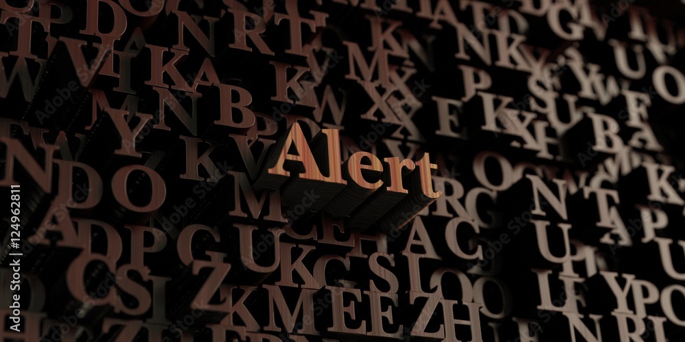 Alert - Wooden 3D rendered letters/message. Can be used for an online banner ad or a print postcard. Alert - Wooden 3D rendered letters/message. Can be used for an online banner ad or a print postcard.
