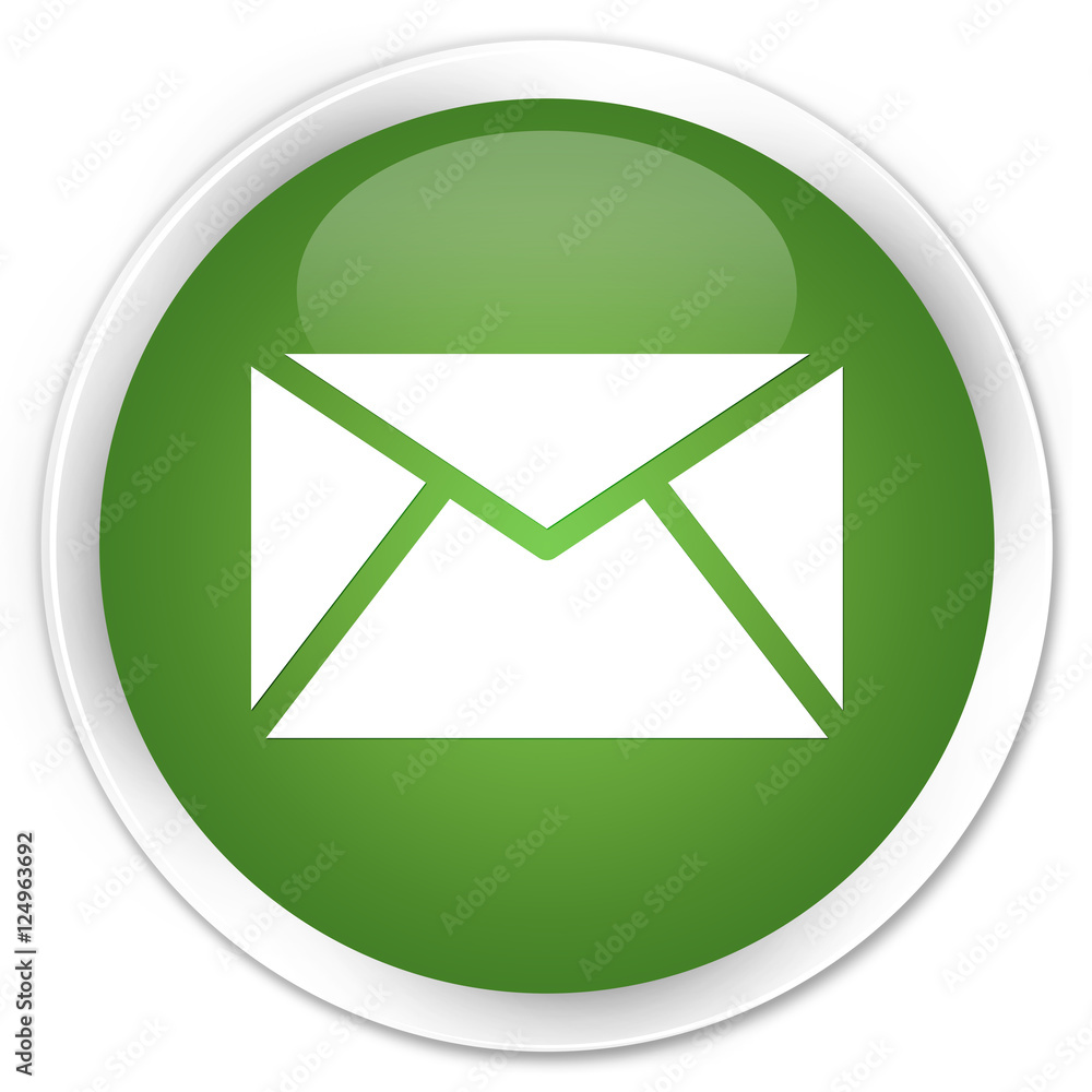 Email icon soft green glossy round button Email icon soft green glossy round button