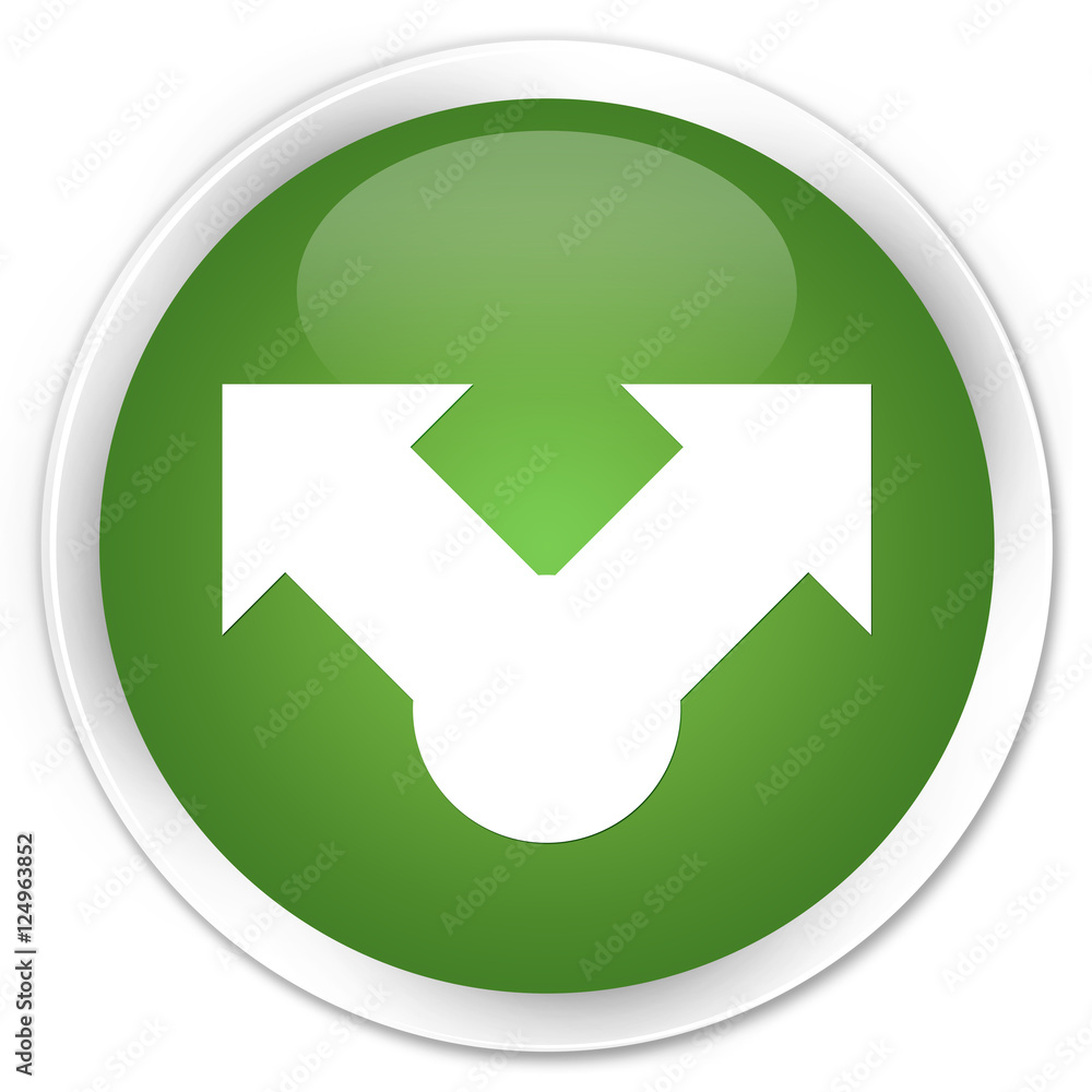Share icon soft green glossy round button