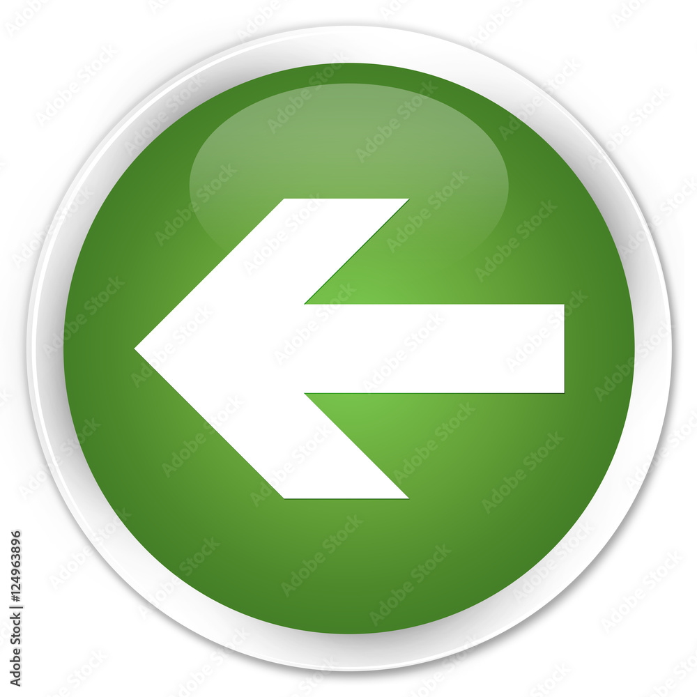 Back arrow icon soft green glossy round button Back arrow icon soft green glossy round button