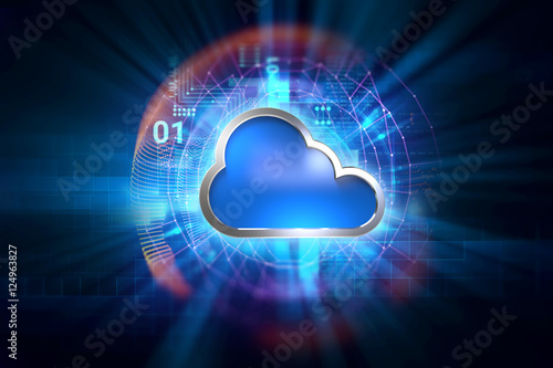 Cloud computing system abstract technology background
