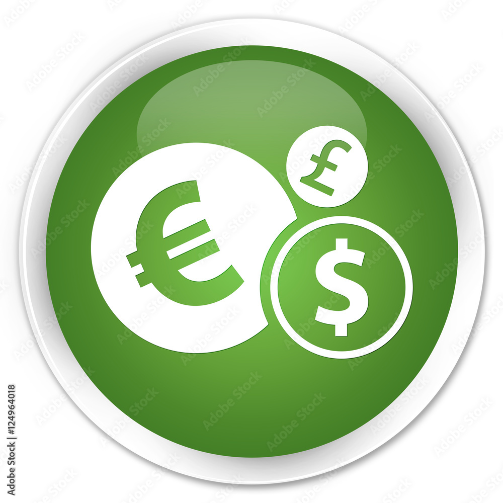 Finances icon soft green glossy round button Finances icon soft green glossy round button