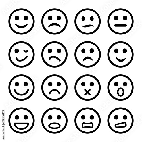 zestaw ikon emocji człowieka