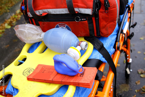 breathing mask for emergency ambulance rescue stretcher trolleys © Renars2014