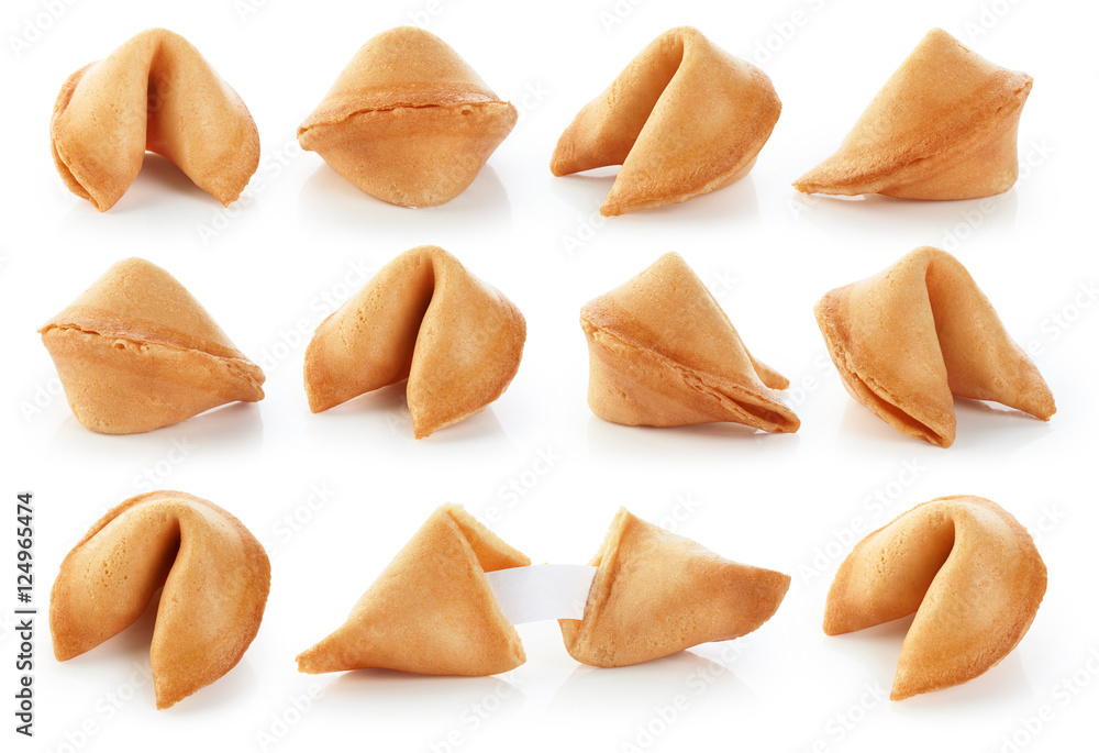 Fortune cookie isolated on a white background Fortune cookie isolated on a white background