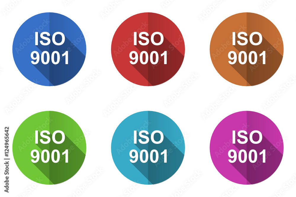 Flat design iso 9001 vector icons Flat design iso 9001 vector icons