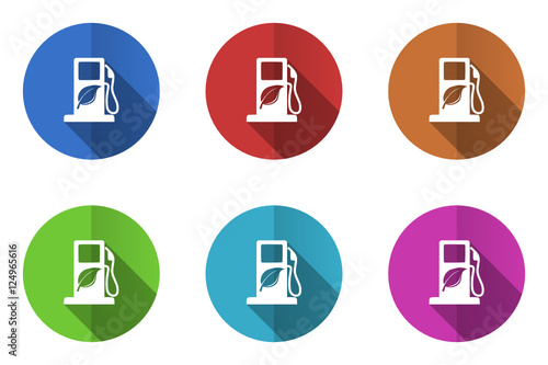 Flat design biofuel vector icons