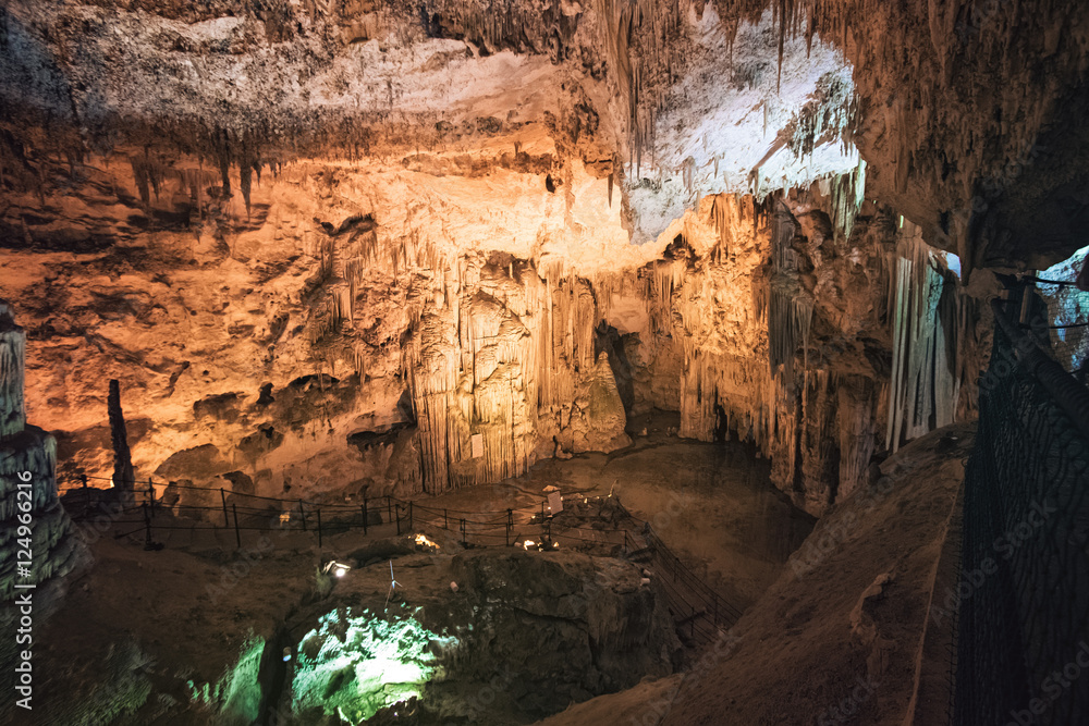 Inside the Cave of Neptune (Grotte di Nettuno) near Alghero, Province of Sassari, Sardinia, Italy