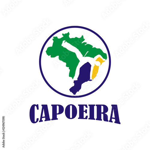 Brazil Capoeira Fighting Dance Martial Art Logo Template