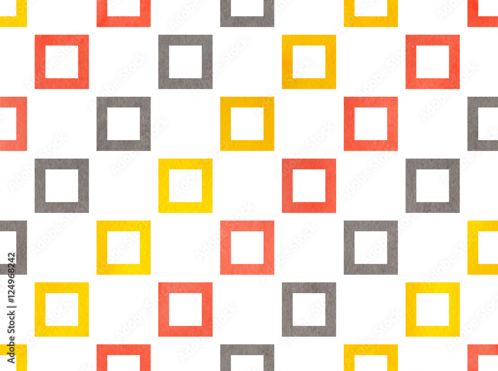 Watercolor square pattern.