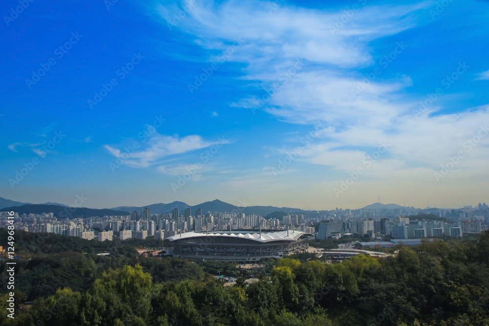 landscape view of the world cup stadium / A landscape view of the world cup stadium looking at the Park( Seoul, Korea ) 