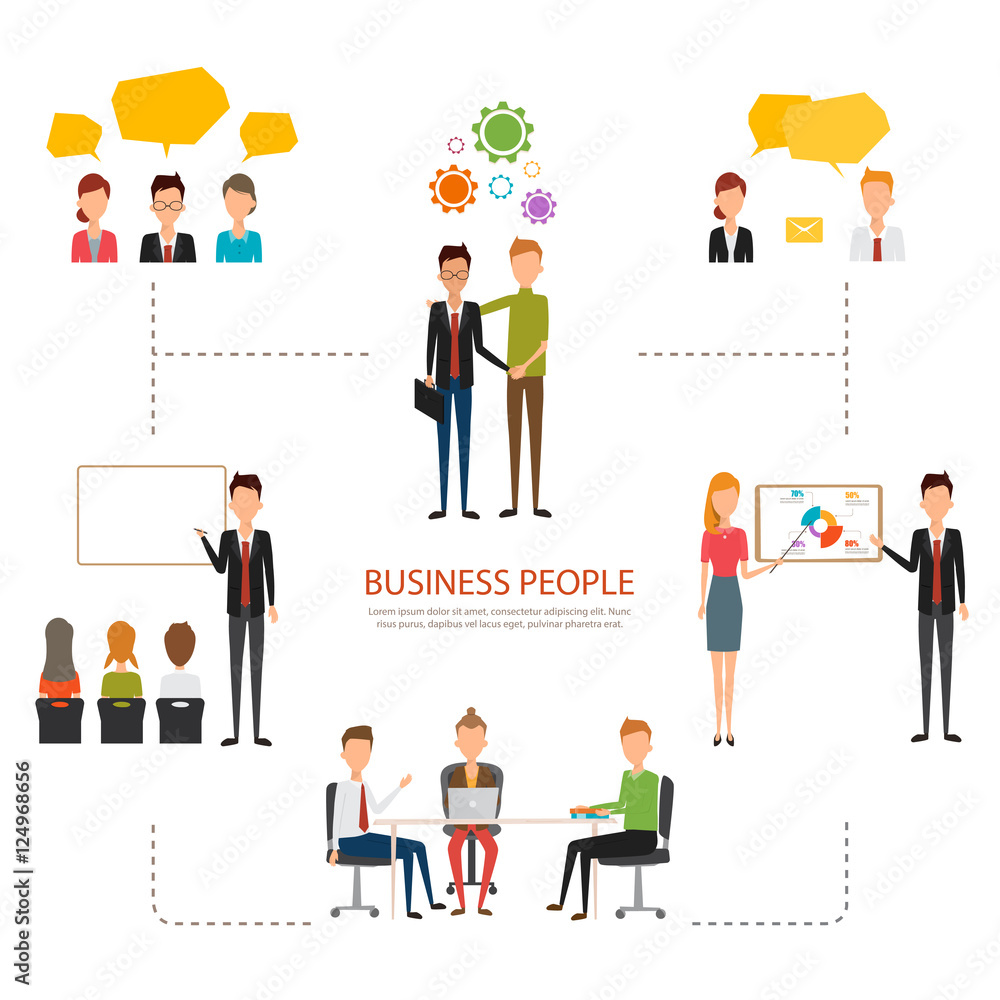 People character of business man and business woman infographic.