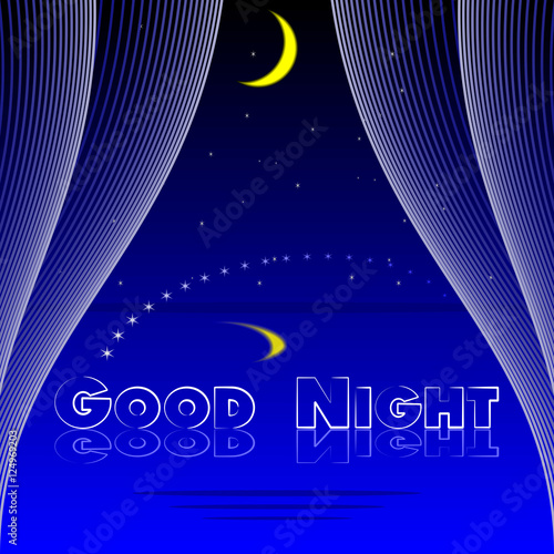good night bedroom background vector illustration