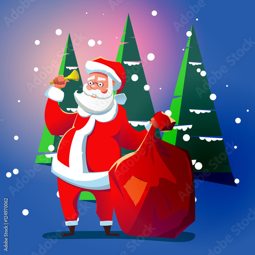 Santa Claus with a bell