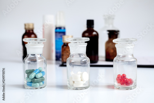 bottled pills in doctor's office no one