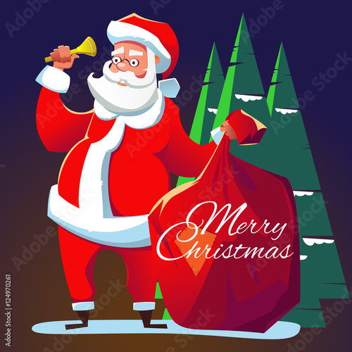 Santa Claus with a bell