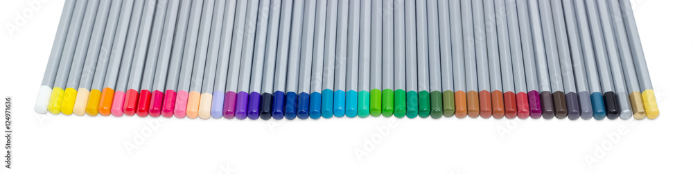 Set of colored pencils on a light background Set of colored pencils on a light background