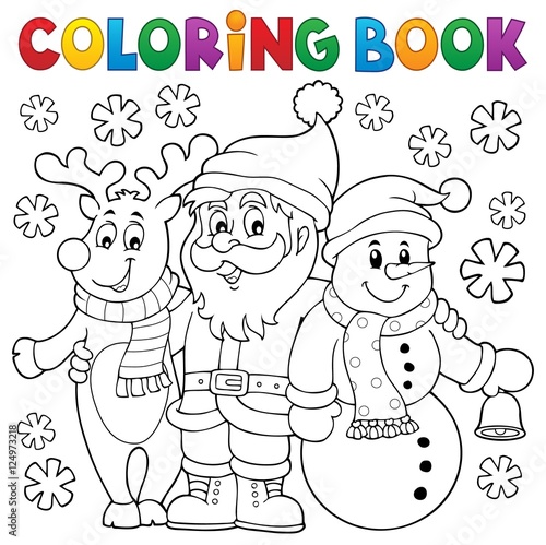 Coloring book Christmas characters
