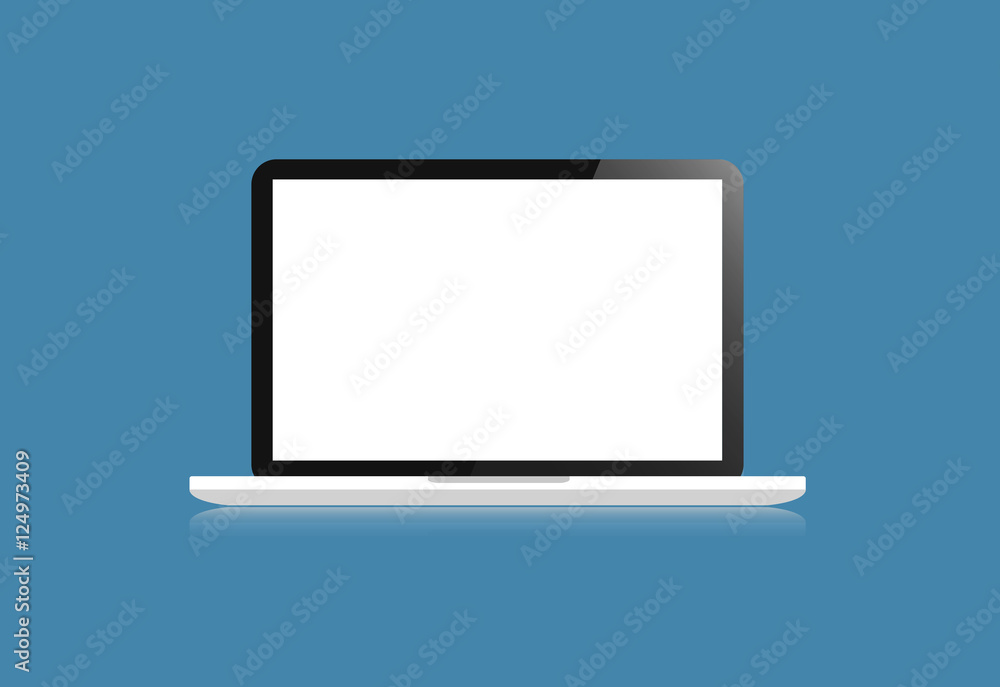 Laptop display vector design isolated on background with blank Laptop display vector design isolated on background with blank