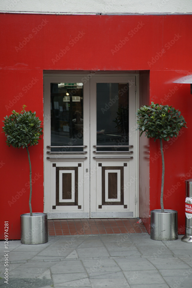 Fototapeta premium red wall door