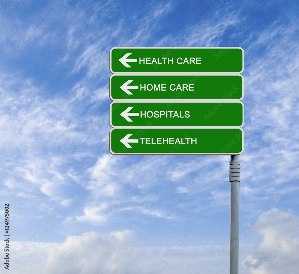 road sign to health care road sign to health care