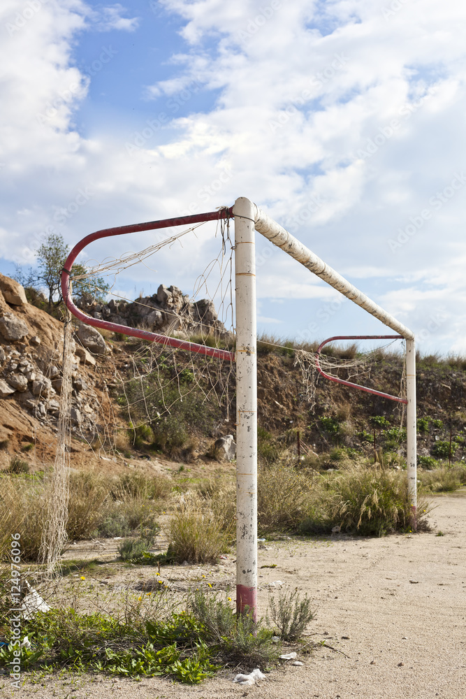 Abandoned soccer pitch