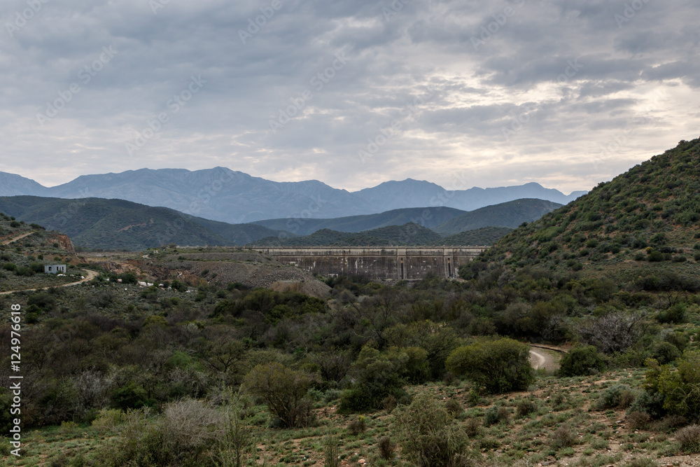 Naklejka premium Dam wall at Calitzdorp