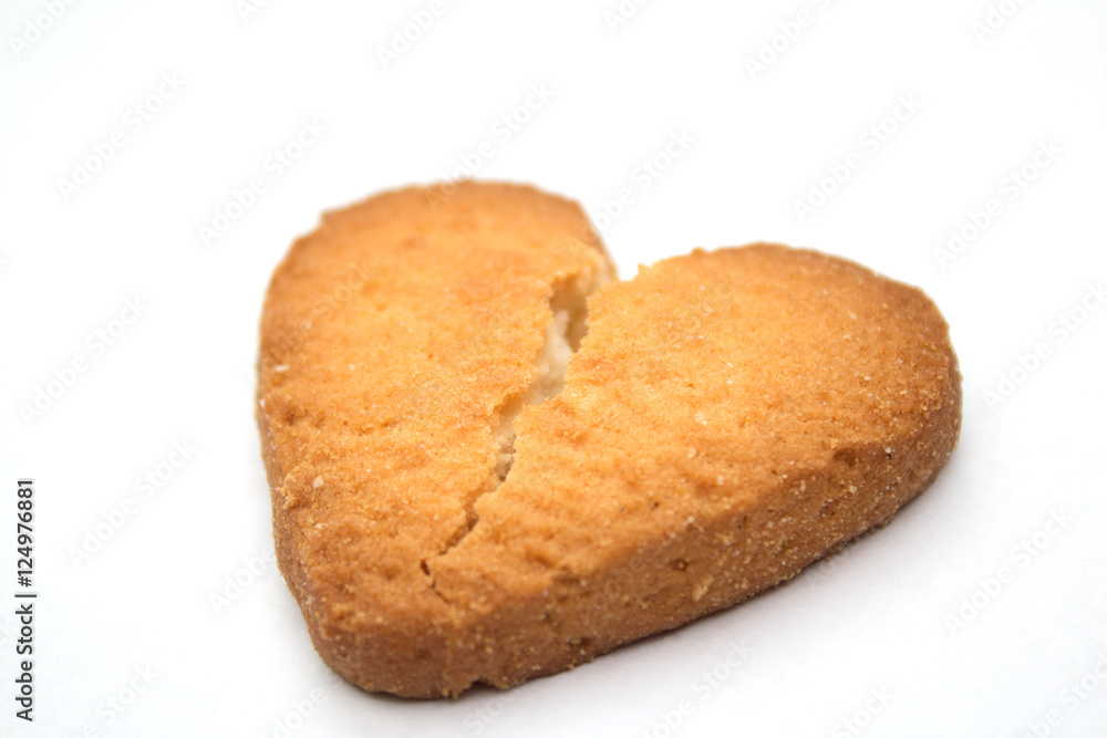 Cookie in the form of broken hearts - symbol of love Cookie in the form of broken hearts - symbol of love