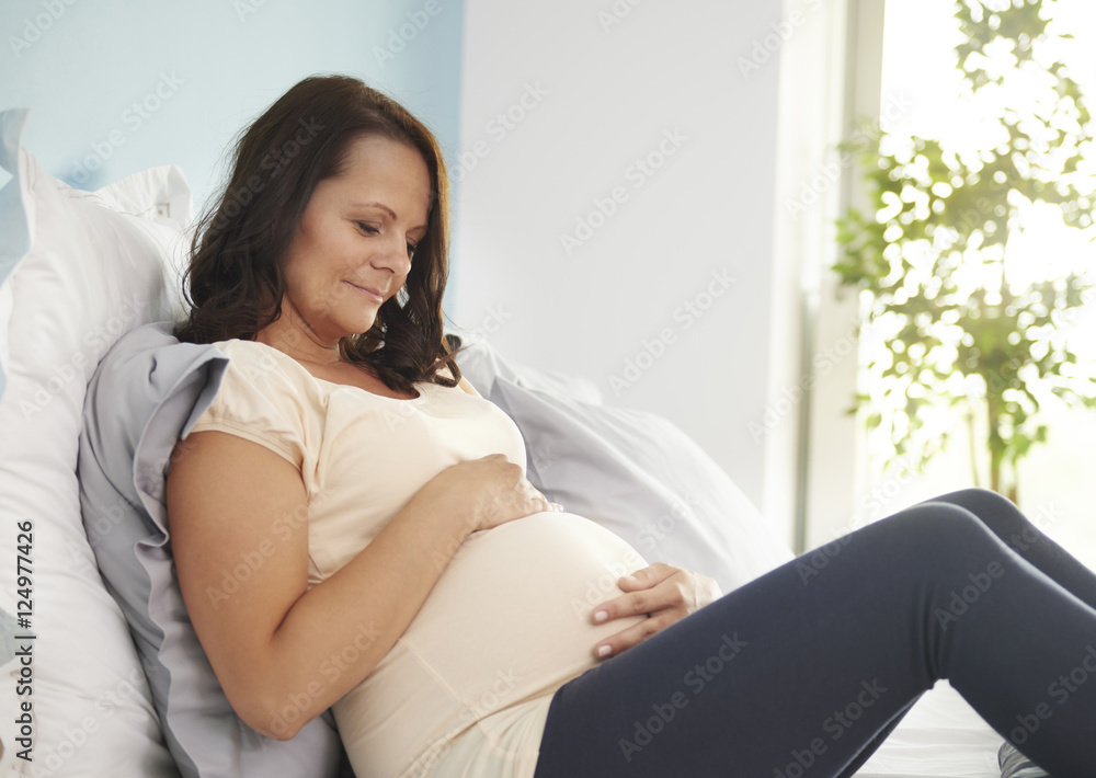 Woman can't wait to see her baby Woman can't wait to see her baby