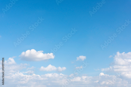 blue sky with clouds and blank space for text