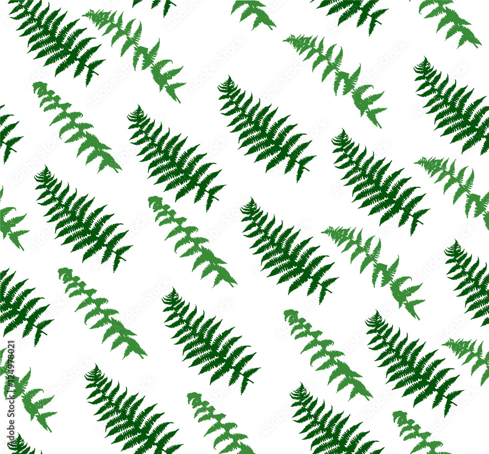 green fern silhouette seamless background