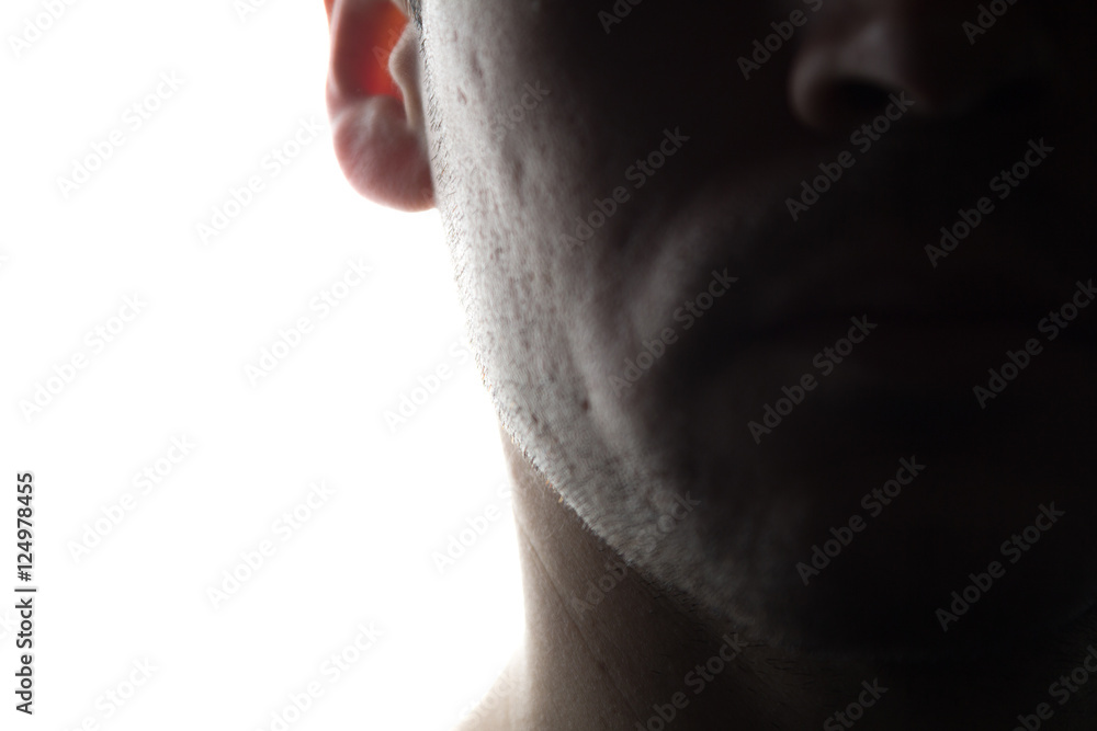 Portrait of a young man in front view, half view Portrait of a young man in front view, half view