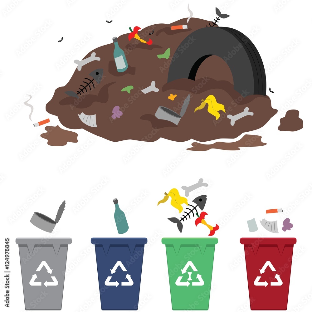 Waste sorting from trash heap Stock Vector Adobe Stock