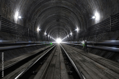 Empty Subway Tunnel. 3D illustration