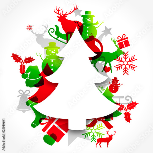 Christmas tree background with decorations