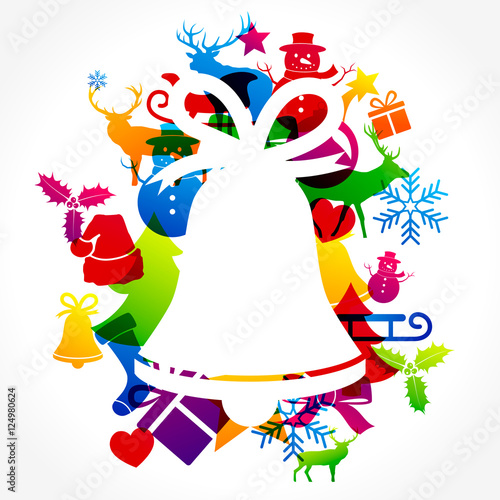 Bell background with Christmas decorations