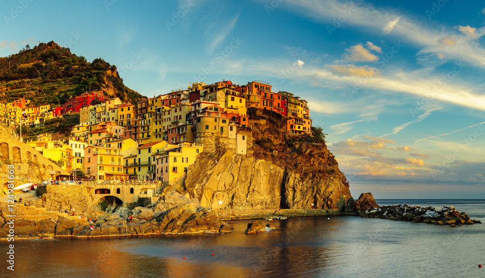 Manarola, Liguria, Italy-October 2015:Manarola village,Liguria, Italy