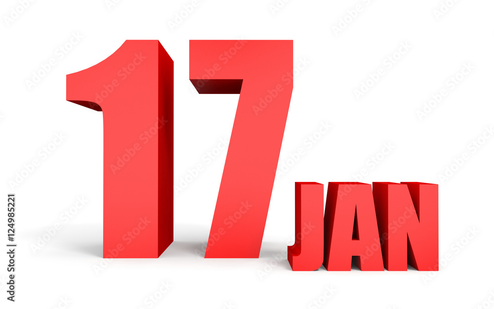 January 17. Text on white background. January 17. Text on white background.